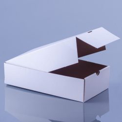 Süteményes fedeles papírdoboz 17x31x8cm fehér