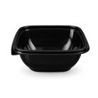 Négyzetes fekete alj 250ml (12x12cm) natúr tetővel PP