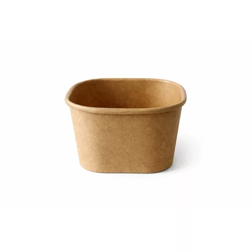 Papír szószos szögletes tálka 90ml Kraft