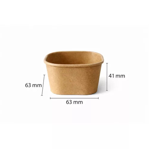 Papír szószos szögletes tálka 90ml Kraft
