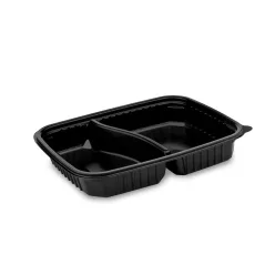 Szögletes WX alj 1100 ml (fekete) osztott, 2 részes 