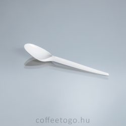 Többször használatos fehér műanyag kávéskanál 12cm