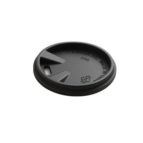 Fekete műanyag tető 100ml-es pohárhoz, lapos  (65mm)