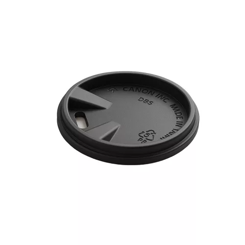 Fekete műanyag tető 100ml-es pohárhoz, lapos  (65mm)