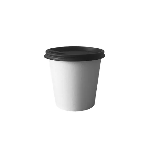 Fekete műanyag tető 100ml-es pohárhoz, lapos  (65mm)
