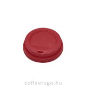 Piros műanyag tető 220ml-es pohárhoz (80mm)