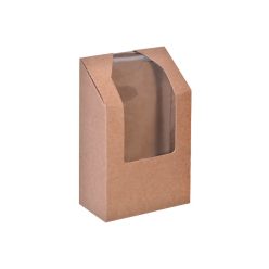Tortilla/wrap doboz, fedeles 95x50x115mm kraft