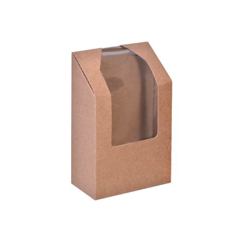 Tortilla/wrap doboz, fedeles 95x50x115mm kraft