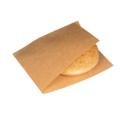 Barna papírtasak pitához és hamburgerhez, 18×18 cm