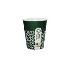 100% lebomló papírpohár 220ml (80mm) műanyagmentes LEAF - sötétzöld