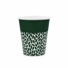 100% lebomló papírpohár 220ml (80mm) műanyagmentes LEAF - sötétzöld