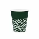 100% lebomló papírpohár 220ml (80mm) műanyagmentes LEAF - sötétzöld