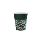 100% lebomló papírpohár 220ml (80mm) műanyagmentes LEAF - sötétzöld