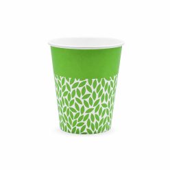   100% lebomló papírpohár 220ml (80mm) műanyagmentes LEAF - világoszöld