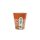 100% lebomló papírpohár 220ml (80mm) műanyagmentes LEAF - narancs