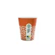 100% lebomló papírpohár 220ml (80mm) műanyagmentes LEAF - narancs