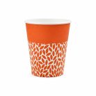 100% lebomló papírpohár 220ml (80mm) műanyagmentes LEAF - narancs