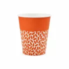 100% lebomló papírpohár 220ml (80mm) műanyagmentes LEAF - narancs