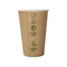 100% lebomló papírpohár  kraft 300ml (80mm) műanyagmentes AQUA