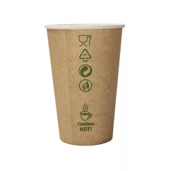   100% lebomló papírpohár  kraft 300ml (80mm) műanyagmentes AQUA