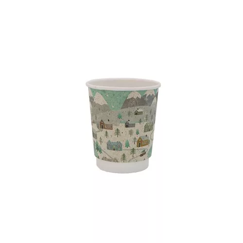 Duplafalú papírpohár 220ml (80mm) WINTER