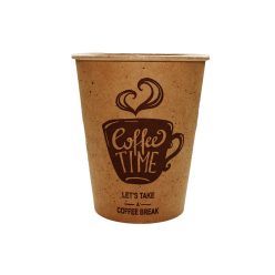 Kraft papírpohár 220ml (80mm) COFFEE TIME