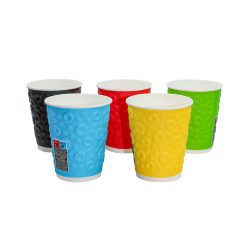 Duplafalú papírpohár 250ml (80mm) CIRCLES 3D