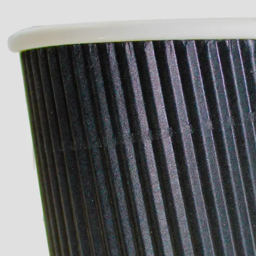Duplafalú papírpohár 250ml (80mm) BLACK WAVES 3D