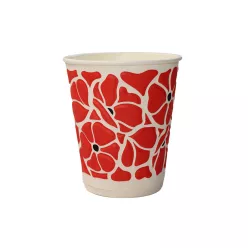   100% lebomló papírpohár duplafalú 220ml (80mm) POPPY 3D műanyagmentes