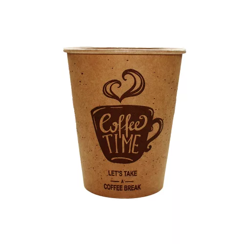 Kraft papírpohár 340ml (90mm) COFFEE TIME