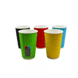 Duplafalú papírpohár 350ml (90mm) CIRCLES 3D