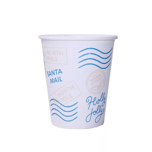 100% lebomló papírpohár karácsonyi POSTCARD 350ml (90mm) műanyagmentes