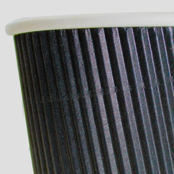 Duplafalú papírpohár 350ml (90mm) BLACK WAVES 3D