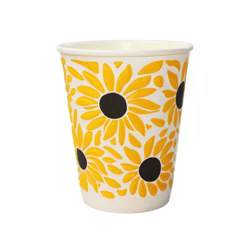 100% lebomló papírpohár  duplafalú 350ml (90mm) SUNFLOWER 3D műanyagmentes