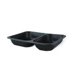 Szögletes WX alj 500+400 ml (fekete) osztott, 2 részes 