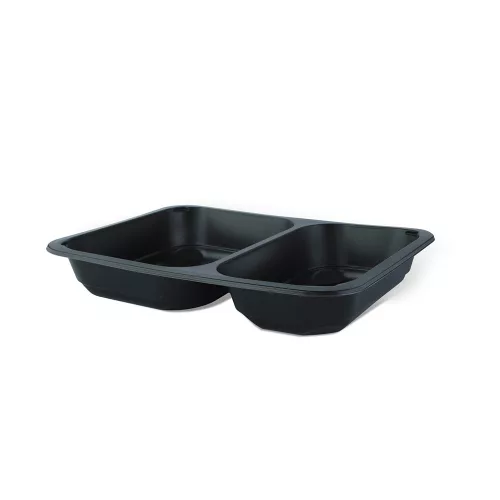 Szögletes WX alj 500+400 ml (fekete) osztott, 2 részes 