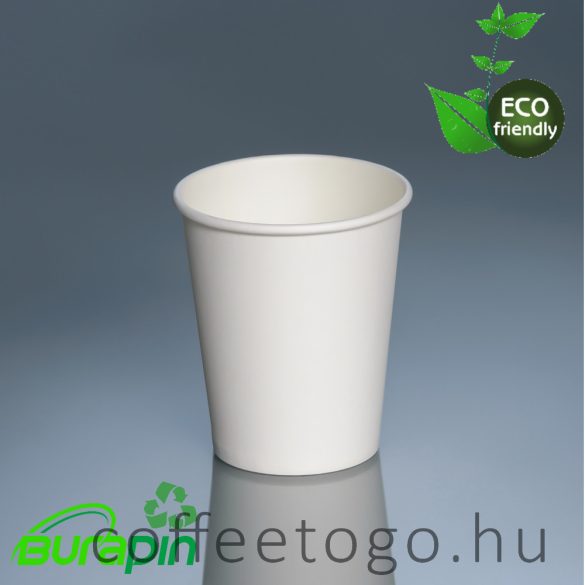 100% lebomló papírpohár fehér 220ml (80mm) ISLA DUO műanyag-mentes