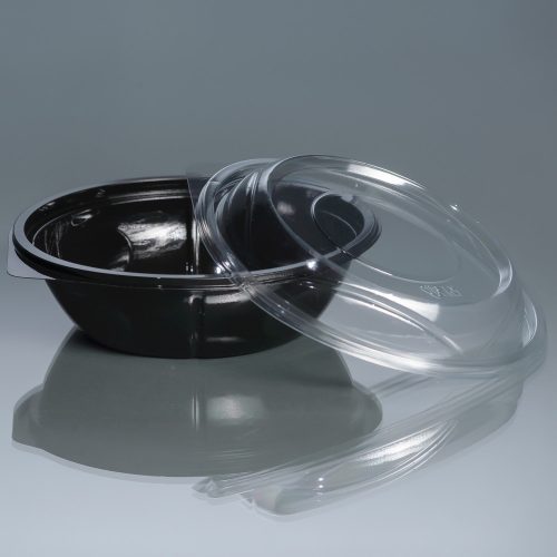 Salátás doboz 500ml fekete PET