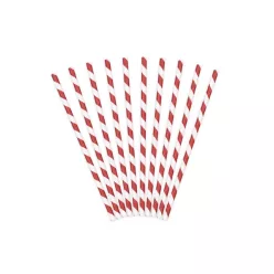 100% papír szívószál Red & White