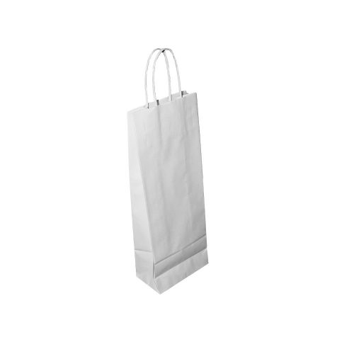 Sodort füles boros papírtáska 14x39+8cm (fehér)