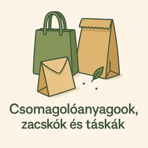 Papírtáskák, zacskók, csomagolópapírok és fóliák